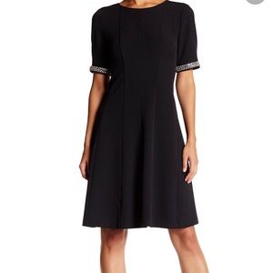Eliza J jewel trim seamed black dress
